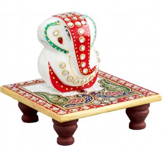 Marble Chowki Ganesha/Handcrafted Products/Corporate Gifts