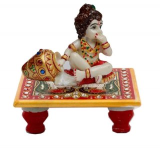 Marble Krishna Chowki/Handcrafte Product/ Corporate Gifts
