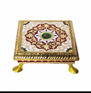 Meenakari Puja Chowki/Handcrafted Product/Puja Room Decor