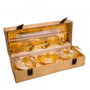 Silver & Gold Plated Duck Shaped Bowl Set- 7 PC