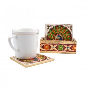 Meenakari Tea Coasters/ Handcrafted Product/Wedding return gift