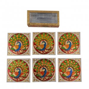 Meenakari Tea Coasters/ Handcrafted Product/Wedding return gift